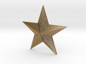 Cosplay 3D Star Earring - 5 size options in Polished Gold Steel: Small