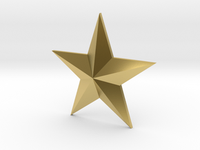 Cosplay 3D Star Earring - 5 size options in Polished Brass: Small