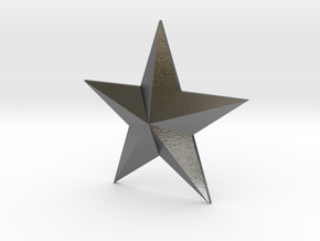 Cosplay 3D Star Earring - 5 size options in Polished Silver: Large
