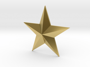Cosplay 3D Star Earring - 5 size options in Polished Brass: Large