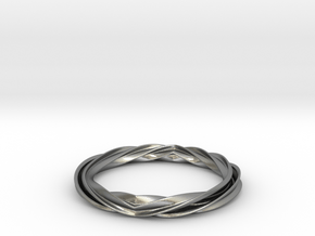Twist and Flip Bangle in Natural Silver