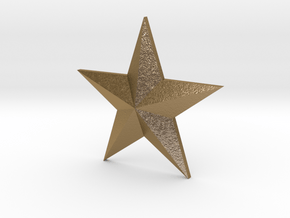 Cosplay 3D Star - 5 size options in Polished Gold Steel: Extra Small
