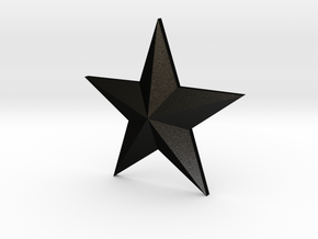 Cosplay 3D Star - 5 size options in Matte Black Steel: Extra Small