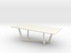 Modern Miniature 1:12 Table in White Natural Versatile Plastic: 1:12