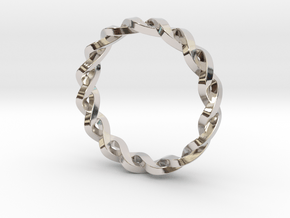 Double Wave Ring in Rhodium Plated Brass: 5 / 49