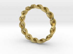 Double Wave Ring in Natural Brass: 5 / 49