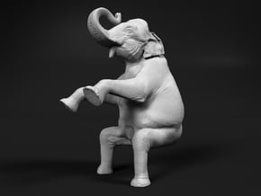 Indian Elephant 1:32 Sitting Female in White Natural Versatile Plastic