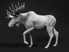 Moose 1:48 Walking Male in White Natural Versatile Plastic