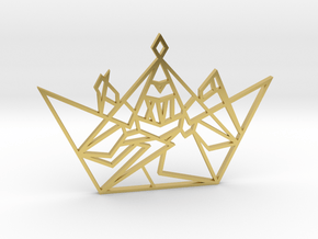 Metal Pendant in Polished Brass: Medium