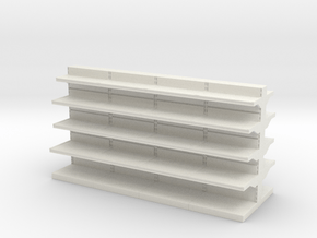 Grocery Shelf  01. 1:48 Scale in White Natural Versatile Plastic