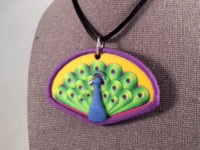 Peacock Pendant in Natural Full Color Sandstone