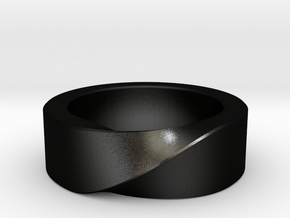Mobius 1 Ring in Matte Black Steel: 10 / 61.5