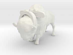 O Scale Bison with Harness in White Natural Versatile Plastic
