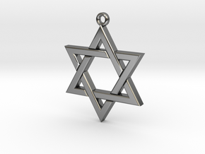 Star of David small in Fine Detail Polished Silver
