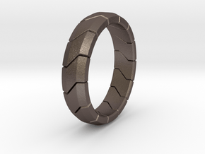 Combine Ring in Polished Bronzed-Silver Steel: 5 / 49