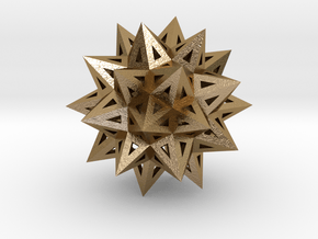 Stellated Truncated Icosahedron (steel) in Polished Gold Steel