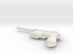 1:6 Miniature Mauser 711 in White Natural Versatile Plastic