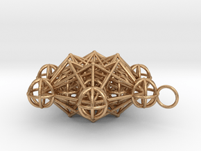 3d Metatron's cube pendant in Natural Bronze