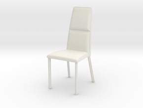 Modern Miniature 1:12 Chair in White Natural Versatile Plastic: 1:12