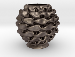 Vase 2323 in Polished Bronzed-Silver Steel