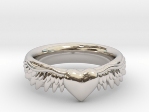 Heart Has Wings in Rhodium Plated Brass: 6 / 51.5