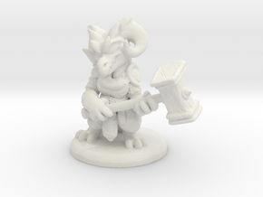 Kobold Party 01: Paladin (with base) in White Natural Versatile Plastic: Small