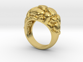 Woman's Future Ring, Gold Steel, with 573 code in Polished Brass