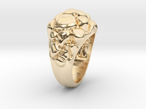 Man's Future Ring, Silver, with 573 code in 14k Gold Plated Brass