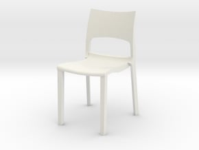 Modern Miniature 1:12 Chair in White Natural Versatile Plastic: 1:12