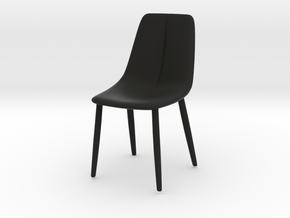 Modern Miniature 1:12 Chair in Black Premium Versatile Plastic: 1:12