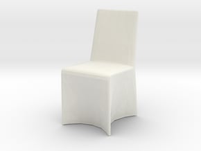 Modern Miniature 1:12 Chair in White Natural Versatile Plastic: 1:12