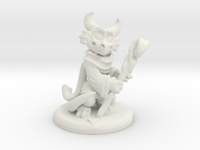 Kobold Party 01: Healer (with base) in White Natural Versatile Plastic