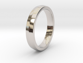 Simple Ring _ E in Rhodium Plated Brass: 5 / 49