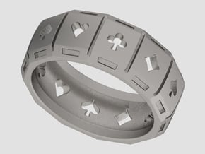 Poker Ring A20 in Polished Nickel Steel: 10 / 61.5