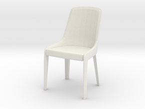 Modern Miniature 1:12 Chair in White Premium Versatile Plastic: 1:12