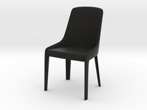 Modern Miniature 1:12 Chair in Black Premium Versatile Plastic: 1:12