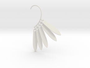 Cosplay Dangling Petal Charm Earring (style 1) in White Natural Versatile Plastic