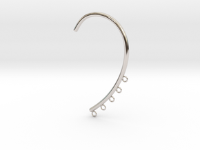 Cosplay Ear Hook Base (style 1) in Rhodium Plated Brass