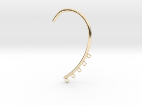 Cosplay Ear Hook Base (style 1) in 14k Gold Plated Brass