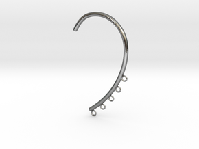 Cosplay Ear Hook Base (style 1) in Polished Silver