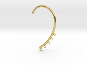 Cosplay Ear Hook Base (style 1) in Polished Brass