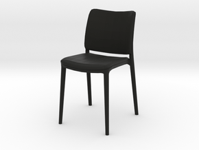 Modern Miniature 1:12 Chair in Black Premium Versatile Plastic: 1:12