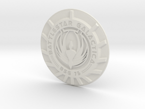 Battlestar Galactica Pin/Brooch Face  in White Premium Versatile Plastic