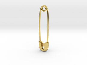 Cosplay Charm - Safety Pin in Polished Brass