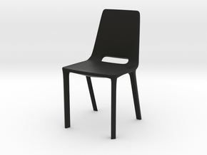Modern Miniature 1:24 Chair in Black Premium Versatile Plastic: 1:24