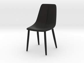 Modern Miniature 1:24 Chair in Black Premium Versatile Plastic: 1:24