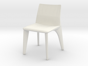 Modern Miniature 1:24 Chair in White Natural Versatile Plastic: 1:24