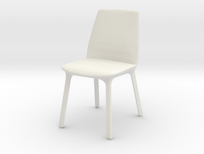 Modern Miniature 1:24 Chair in White Premium Versatile Plastic: 1:24