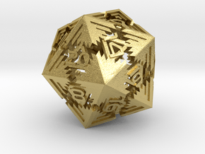 Cyber D20 in Natural Brass