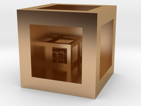 Scale Cube  in Polished Bronze